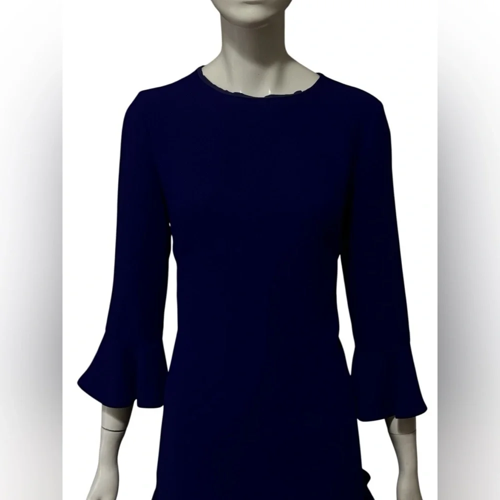 Kate Spade Womens Purple Shift Crepe Dress S 6 Ruffle Bell Sleeve Cocktail. L—10